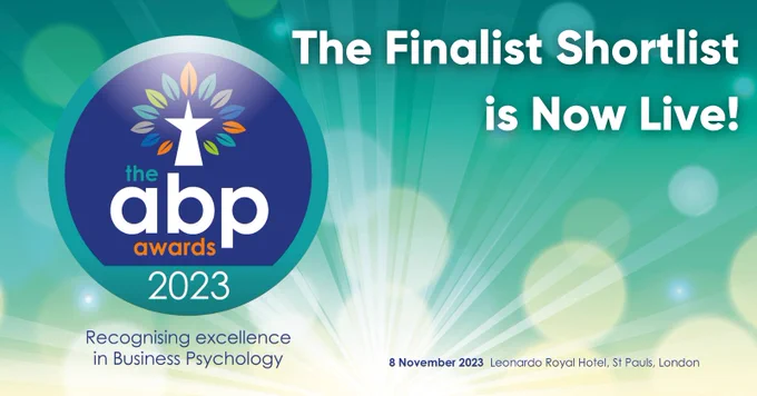 Tailored Thinking has been shortlisted for the Association for Business Psychology's "Best Business Psychology Consultancy" award. 