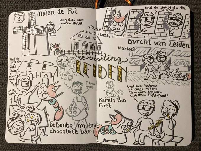 Sketchnotes unseres Besuchs in Leiden