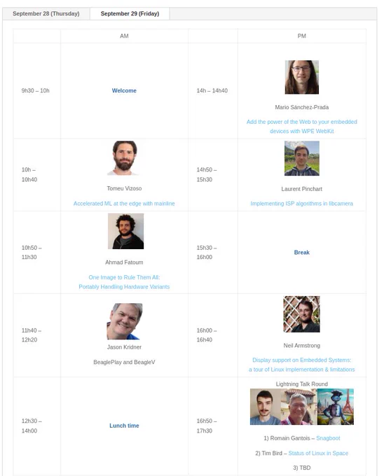 Screenshot of Friday schedule https://embedded-recipes.org/2023/schedule/