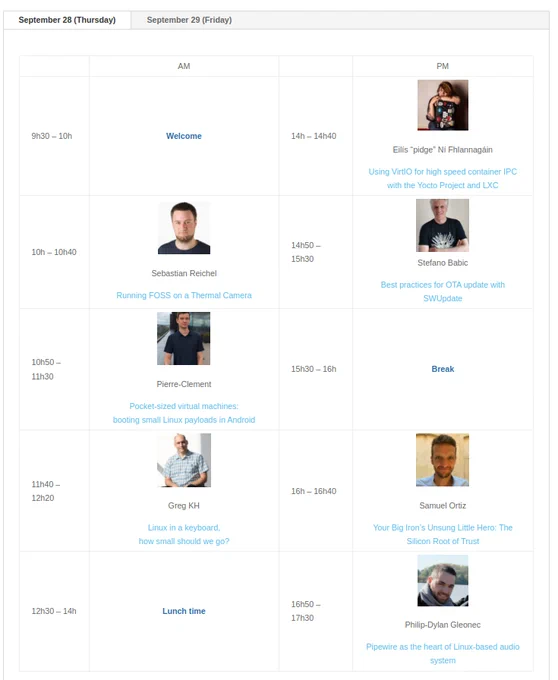 Screenshot of Friday schedule https://embedded-recipes.org/2023/schedule/