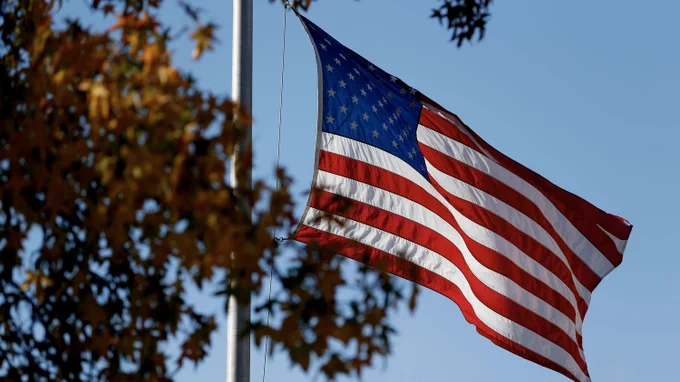 U.S. flag on campus flies at half-staff.