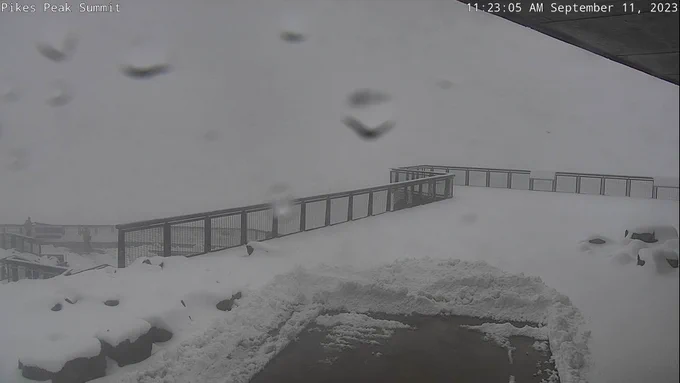 Snow on top of Pikes Peak 
