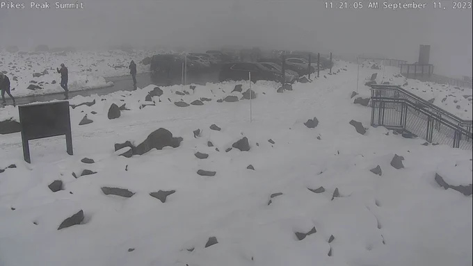 Snow on top of Pikes Peak 
