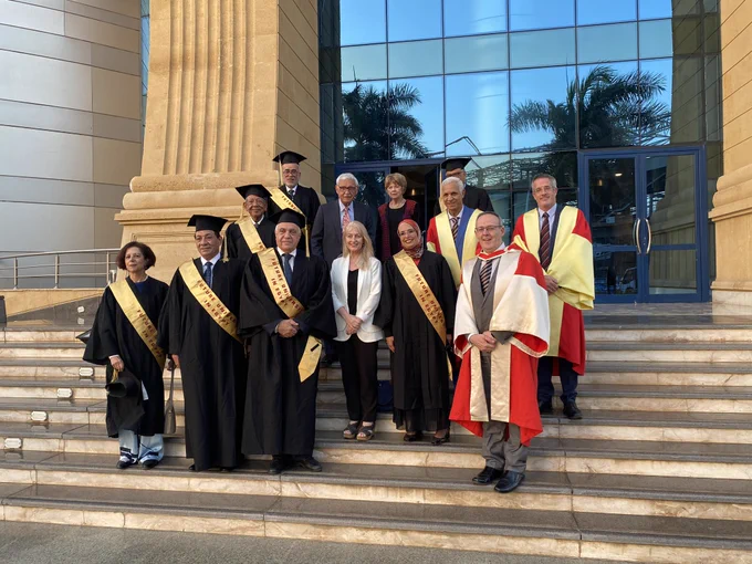 Academic Colleagues from UCC, Cincinnati, FUE Cairo with Ambassador OBrien attending a graduation ceremony in their academic gowns
