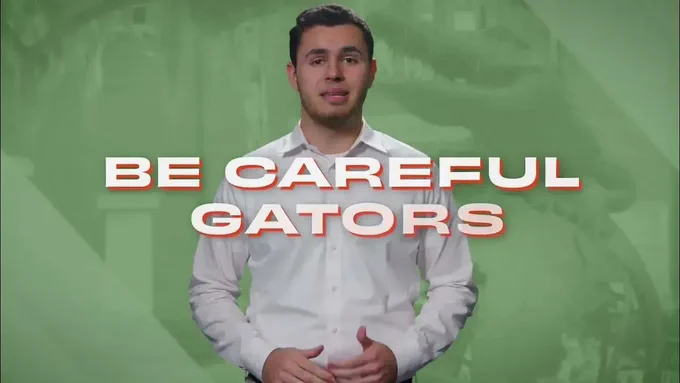 GRAPHIC: Screen capture of the opening of the "Fraudulent Job Scams Targeting Students" video. University of Florida.