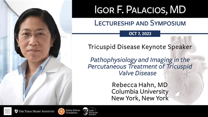 We hope you'll join us for the Igor F. Palacios, MD Lectureship & Symposium on October 7th. Keynote speaker Rebecca Hahn, MD, will share her insights on percutaneous treatment of tricuspid valve disease.
There's still time to register for this hybrid event