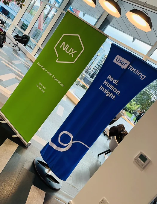 NUX and User Testing event banners.