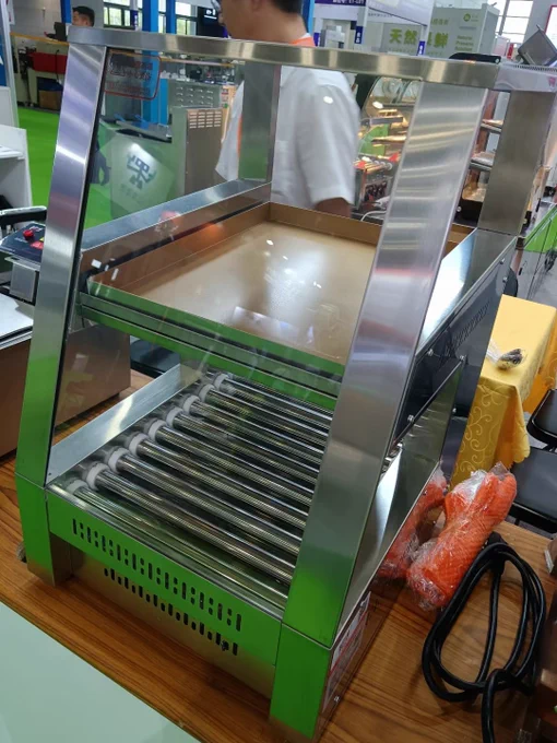 Two layer hot dog roller grill