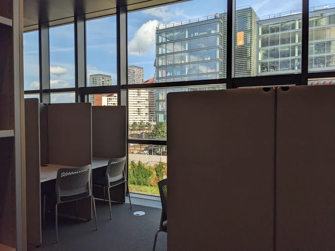 An image of individual study spaces.
