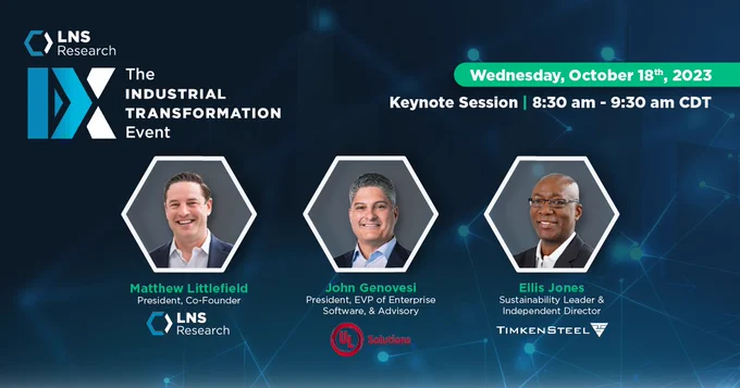 LNS Research's The Industrial Transformation (IX) Event, Keynote Session October 18, 2023
