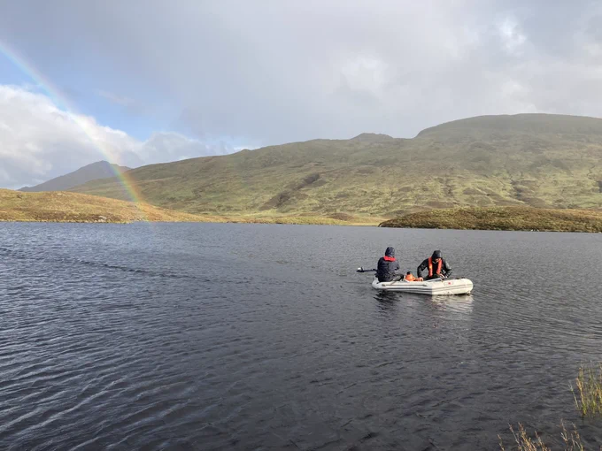 Collecting eDNA & zooplankton samples from Loch Tinker