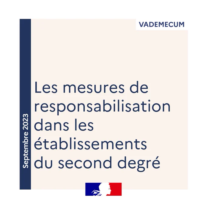 Les mesures de responsabilisation dans les établissements du second degré - septembre 2023