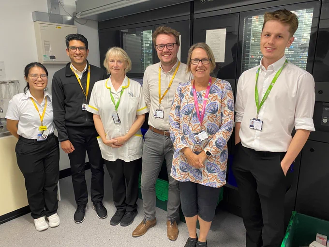 Dorset County Hospital pharmacists come together for a photo to mark World Pharmacists Day
