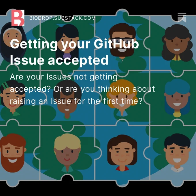 BioDrop Blog Post on Getting your GitHub Issue Accepted
