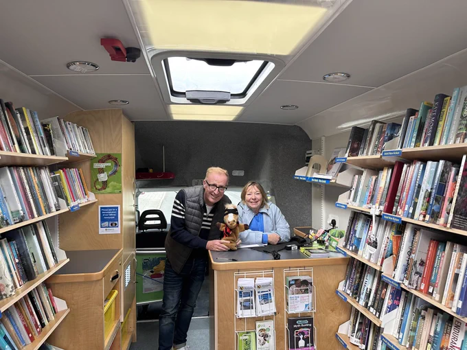Inside our Mobile Library van. 📚🚐