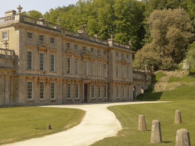 Exterior of baroque style manor house