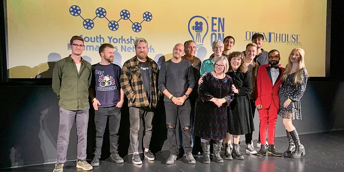 Filmmakers appear on stage at Spirit of Independence Film Festival