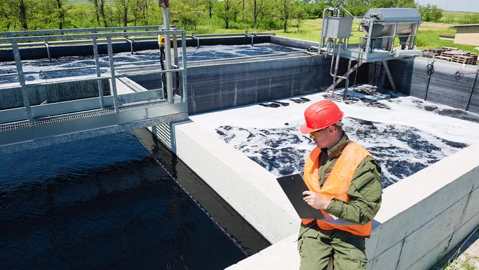 A worker at a water treatment center 