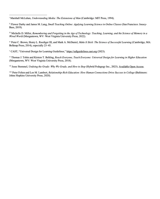 Second page with endnote to the five items.