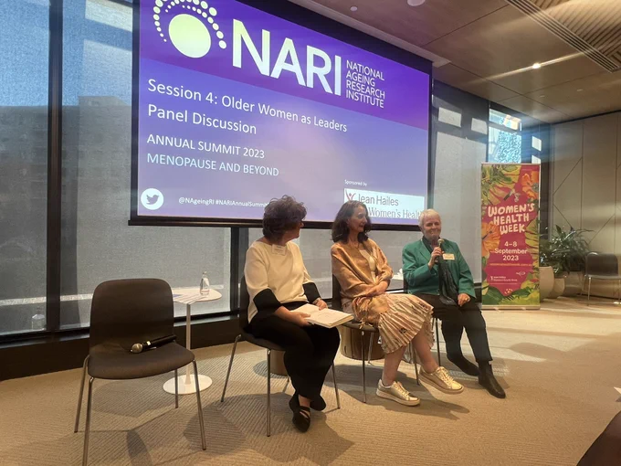 Threee women in a speaking panel