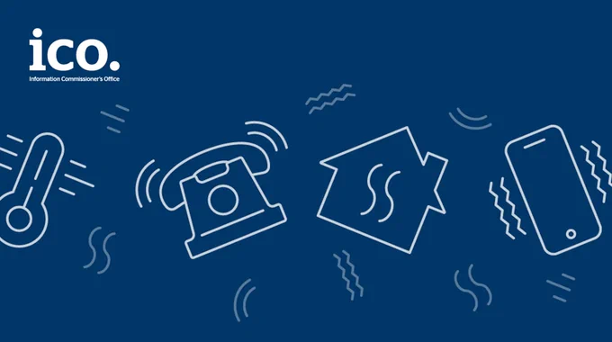 Icons of a thermometer, a telephone, outline of a house, a mobile phone.