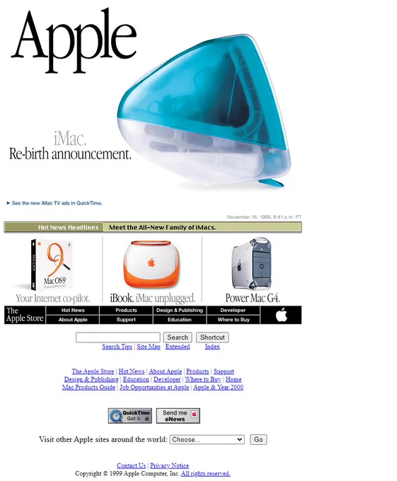 Apple website in 1999