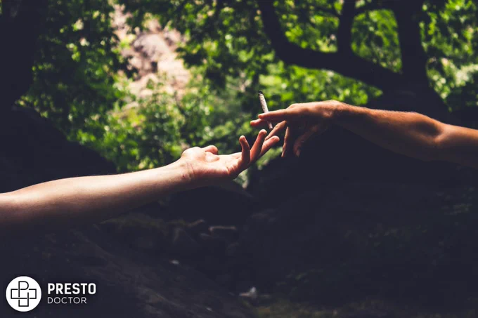 two person reaching each others hand, Cannabis and OCD