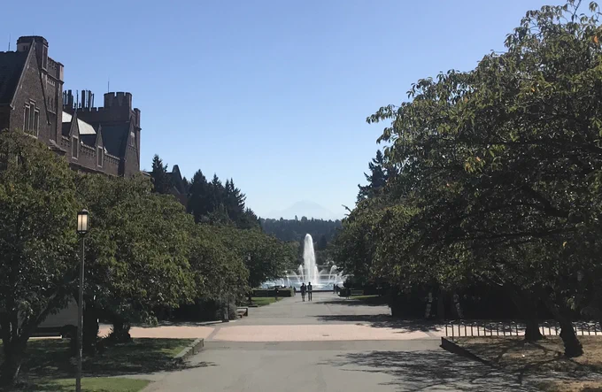 View of Mt. Rainier from University of Washington campus