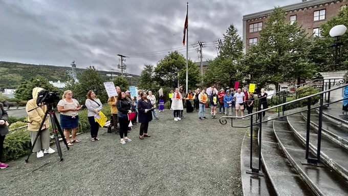 Large crowd gathered for the Take Back the Night March.