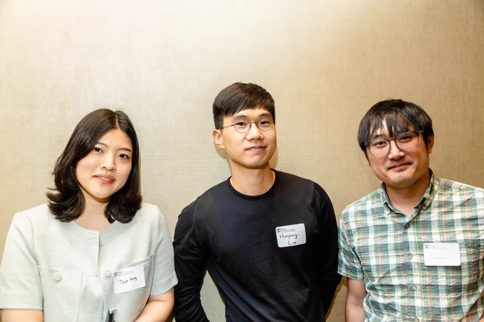 2nd-year students Ijun Hong, Hwiyoung Lee, Christopher Wodicka. 