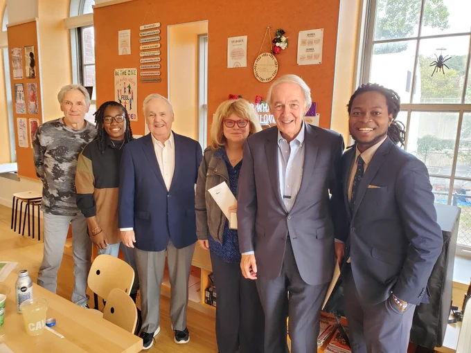 Thank you to Senator Markey for visiting The Possible Zone (TPZ) today. It was a pleasure learning about your priorities and goals, as well as being able to share more about our mission with the wonderful students that we serve. A big thank you as well to Phil Johnston and his team for helping us coordinate and make this happen.

[From left to right: Mark Levin; Working Chair, Yasenia Dudley; Vice President of Education, Curriculum & Instruction, Philip Johnston; TPZ Consultant, Becky Levin; Executive Director, Senator Markey, Johnny Douyon; Recruitment Associate]