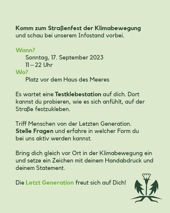Ein grüner und schwarzer Text auf weißem Hintergrund.