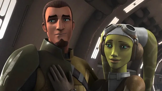 Kanan Jarrus and Hera Syndulla on Star Wars Rebels