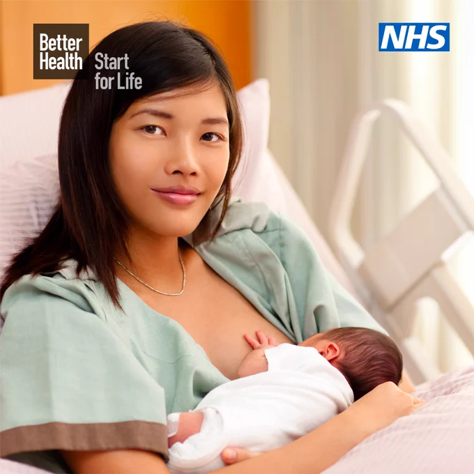 Image of a woman breastfeeding her baby. Better Health logo is in the top left corner. NHS logo is in the top right corner.