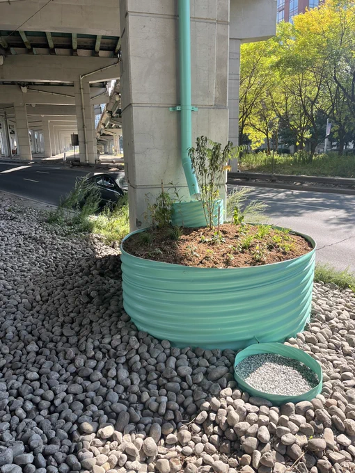 Close up of planter
