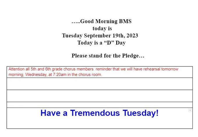 Announcements