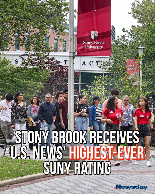 Stony Brook, Adelphi and NYIT climbed the ranks in revamped 2023-2024 U.S. News & World Report Best Colleges rankings, benefiting from new criteria giving more weight to educational outcomes for low-income and first-generation students, while eliminating factors such as alumni giving and small classes.

According to U.S. News & World Report, the changes to methodology were the most significant in its 40-year history.

Stony Brook University's rise from 77 to 58, "is the highest rank ever for a SUNY institution," school officials said. More details are here: https://tinyurl.com/mu995d8f

(Photo credit: John Paraskevas)

#longisland 