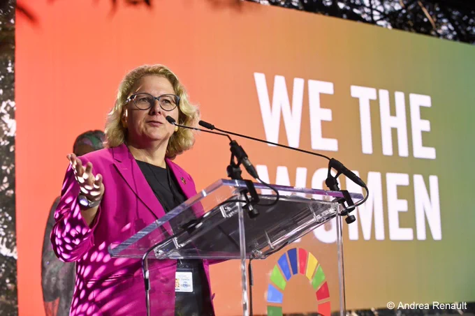 Development Minister Svenja Schulze at the launch of the „We the Women“ campaign.