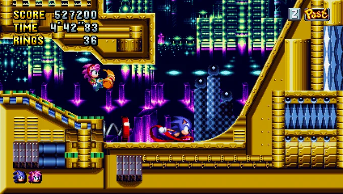 Quartz Quadrant Zone Act 1 Good Future, as it appears in Sonic CDX, a remake of Sonic CD.