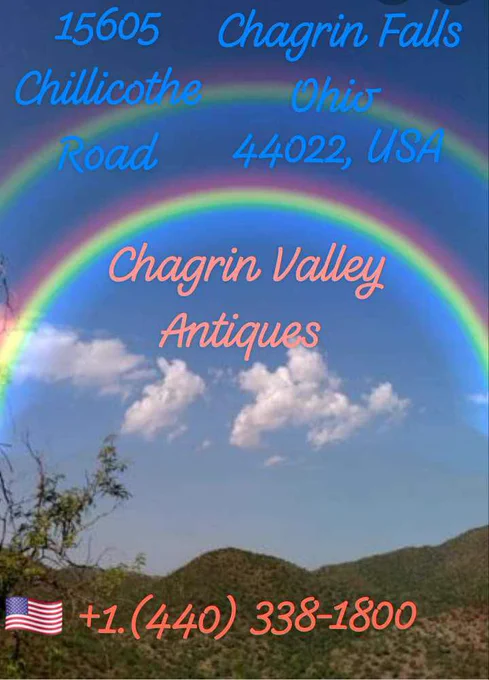  Chagrin Valley Antiques 
15605 Chillicothe Road 
Chagrin Falls, OH 44022, USA,
🇺🇸  1.(440) 338-1800