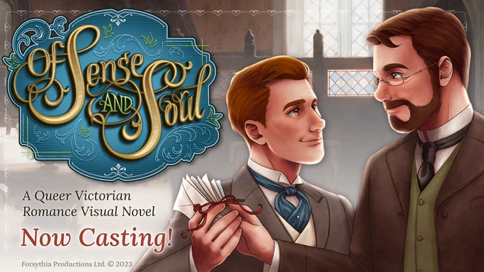 Of Sense and Soul, a queer victorian romance visual novel, is now casting voice actors.