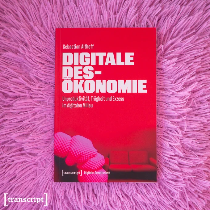 Das Buch-Cover von »Digitale Desökonomie« auf pinken Hintergrund.