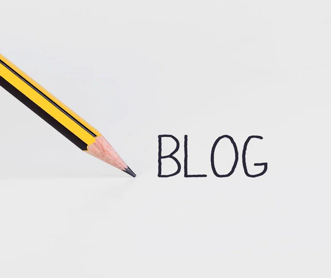 A pencil with the word 'Blog' written.
