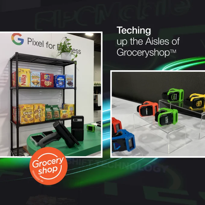 Image of a Google store with items and the nexusconnect, quantum-at reader and hallowing in the foreground