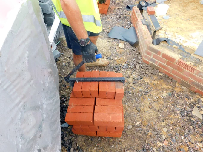 brick lifter in action on a major house builder’s site.