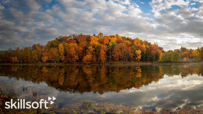 Fall foliage reflected on Beebe Lake