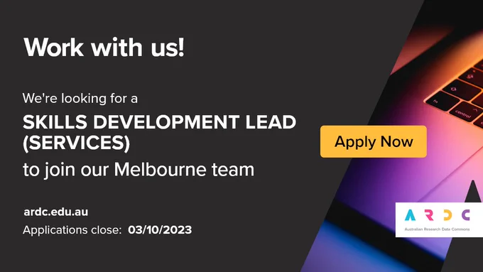 Card with the job title "Skills Development Lead (Services)" and the application closing date 3 October 2023