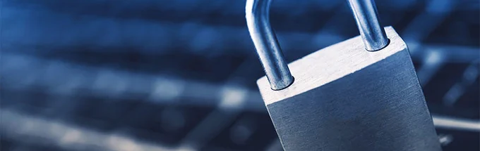 computer screen with padlock