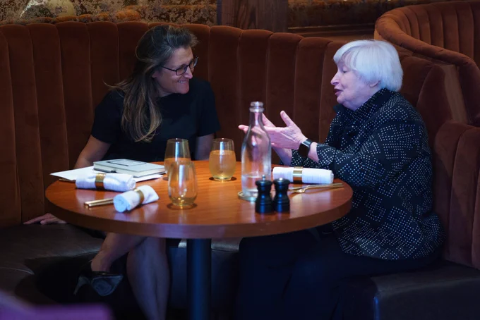 The Deputy Prime Minister with the United States Secretary of the Treasury, Janet Yellen.