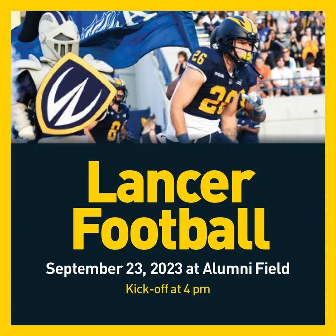 Lancer Football September 23, 2023 at Alumni Field. Kick-off 4 PM